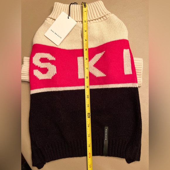 NWT Maxbone Dog Sweater “Ski”; black, white & red; size Large. - Picture 8 of 8